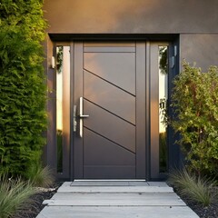 front door of modern home