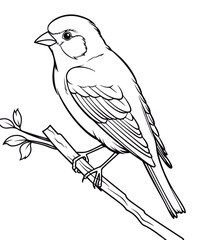 Fototapeta premium Coloring book for children Canary Black and white vector illustration.