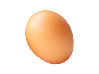 Top view of single raw brown chicken egg isolated with clipping path in png file format