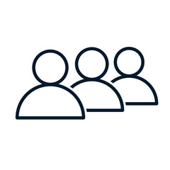 Working group of people, team. Vector linear icon isolated on white background.