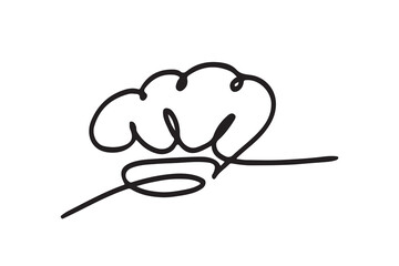 Chef hat. one line continuous drawing illustration. Hand drawn linear silhouette. 