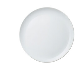 A simplistic white plate, perfect for serving various culinary delights., isolated on a transparent background.