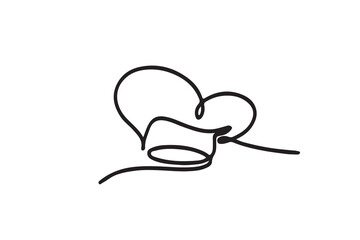 Chef hat. one line continuous drawing illustration. Hand drawn linear silhouette. 