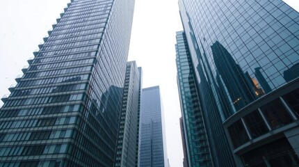 Obraz premium Toronto's Financial District skyscrapers under gentle, soft light diffused shadows, subtle illumination, detailed focus,
