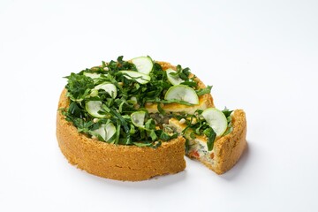 Savoury Spinach and Cucumber Quiche with Pine Nuts