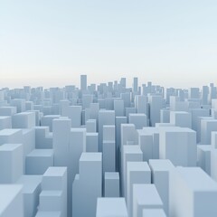 Fototapeta premium Investment horizon visualization of urban landscape cityscape 3d model clean environment aerial view for financial insights