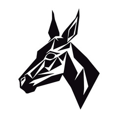 A black and white drawing of a Saiga Antelope coloring page illustration.