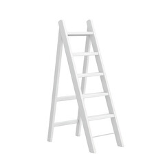 A sturdy white step ladder, perfect for home improvement and maintenance tasks., isolated on a transparent background.