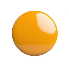 A vibrant orange sphere with smooth, shiny surface reflecting light., isolated on a transparent background.