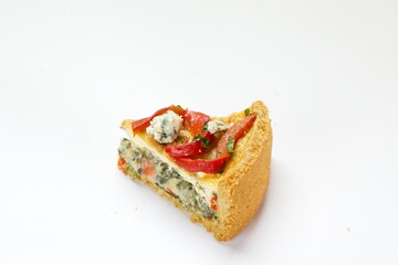 Gourmet Spinach and Roasted Pepper Quiche Slice