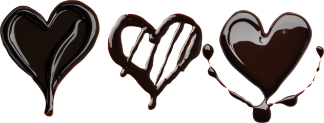 chocolate sauce heart shape patterns