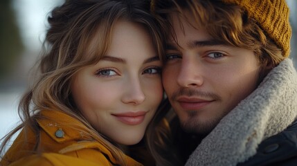 Fototapeta premium A man and a woman pose together in a relaxed atmosphere, ideal for use as a stock photo in a variety of contexts