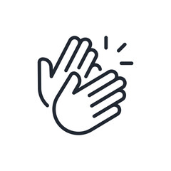 Fototapeta premium Applause and hand clap editable stroke outline icon isolated on white background flat vector illustration. Pixel perfect. 64 x 64.