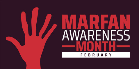 Fototapeta premium Marfan awareness month background banner or poster design template. observed every year in February. Holiday concept. Use to any Template, card, poster, placard, template.