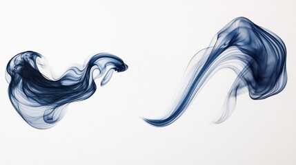 Abstract Blue Smoke Swirls
