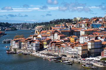 Picturesque, colorful view at old town of Porto in Portugal