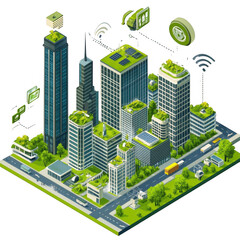 Modern Smart City Illustrating Future Urban Living