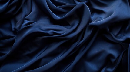 Fototapeta premium Navy Blue Silk Fabric Texture: Elegant Drapes and Deep Hues