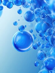 Colorful bubbles floating in water.