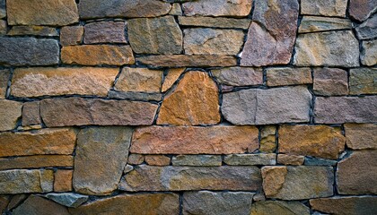 Fototapeta premium GeRustic Natural Stone Wall Texture – Authentic Earth-Toned Mosaic for Interior and Exterior Design, Garden Pathways, Accent Walls, and Architectural Projects