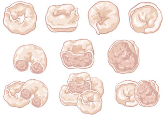 Ilustration of fish dumplings_ripe