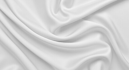 Obraz premium Elegant White Silk Fabric Drape Soft Smooth Texture Background
