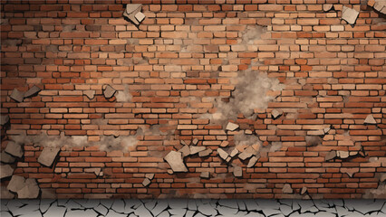 Brick wall background. Brick wall texture. Vector brick wall. Vector illustration. 
