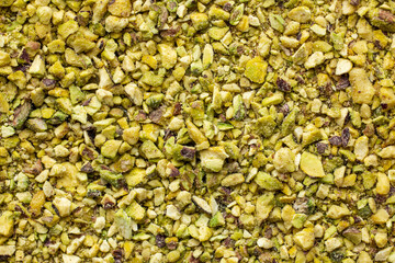 Closeup of a Pistachio-Crusted Cake 