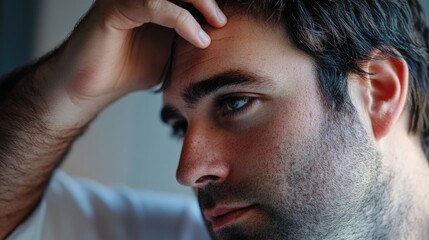 Obraz premium A close-up photo of a man wearing a tie, suitable for use in business or formal settings