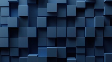 Abstract Blue Cube Pattern