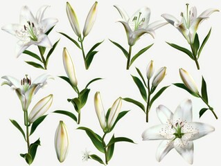 Naklejka premium A collection of delicate lilies of the valley in full bloom, ready to adorn any special occasion or garden.
