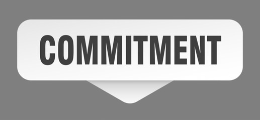 commitment sticker. commitment sign isolated on gray background
