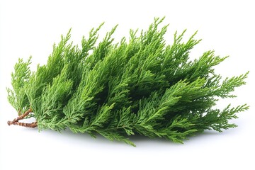 Fototapeta premium Close-up shot of various green plants arranged on a white background