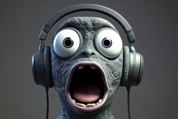 A close-up shot of someone wearing headphones, likely focused on their music or podcast