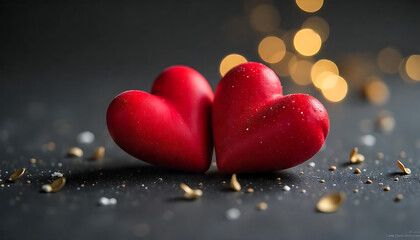 Obraz premium Two Red Hearts