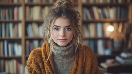 A person in a home office with a bookshelf backdrop, participating in a virtual job interview via laptop, emphasizing remote career opportunities,