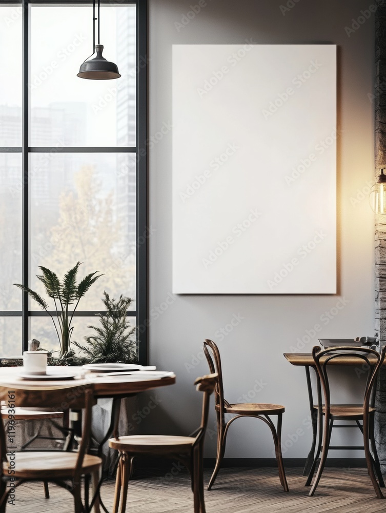 Fototapete Bright and minimal interior space with empty wall ready for artwork or text in a cozy setting. Generative AI