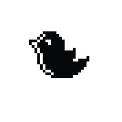 Fototapeta premium pixel bird icon. Vector pixel art 8 bit for game company logo template