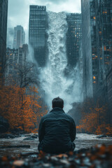 Obraz premium A successful entrepreneur loses everything in a catastrophic business failure, forcing them to rebuild their life from the ground up,