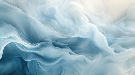 Obraz premium Blue and white abstract background with soft waves, light gray and sky blue, elegant curves