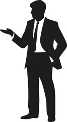 Businessman Silhouette in Formal Suit Vector Illustration