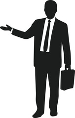 Businessman Silhouette with Briefcase Vector Illustration