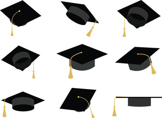 graduation hat isolated on transparent background