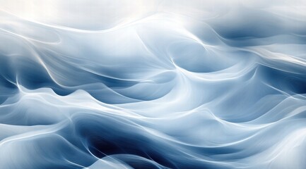 Obraz premium Blue and white abstract background with soft waves, light gray and sky blue, elegant curves
