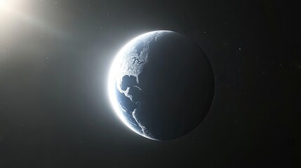 Obraz premium A glowing crescent Earth with its atmosphere illuminated by the sun.