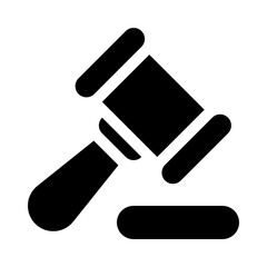 gavel and sound block glyph icon