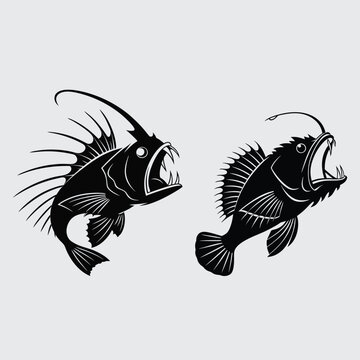 Goblinfish image silhouette vector art and illustration