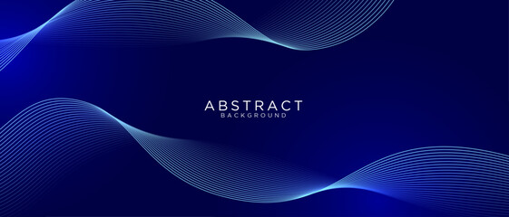 Abstract flowing wave line pattern. Modern blue gradient smooth lines isolated on black background. Futuristic technology concept. Vector illustration	