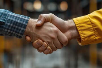 Two people shaking hands, a symbol of agreement and trust