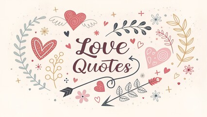 Incorporate meaningful love quotes or phrases in elegant typography, interspersed with small decorative elements like hearts or arrows for valentine's day. (AI)